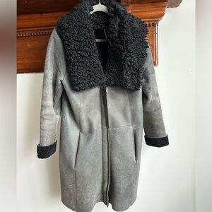 Annette Gortz Suede Shearling Jacket, S/M